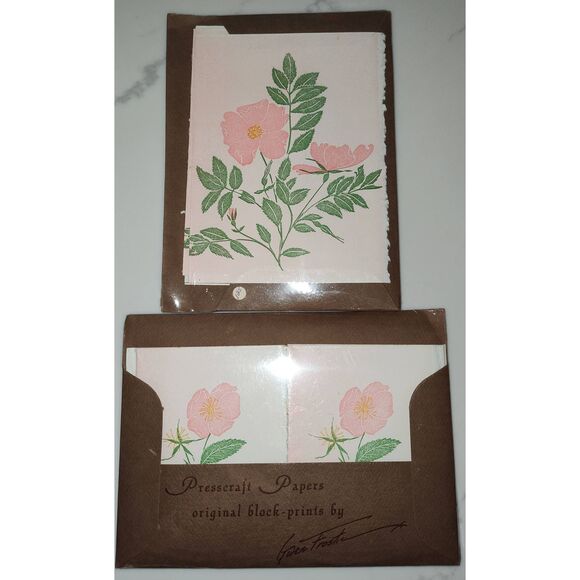 Lot of 2 NEW Sealed Vintage Gwen Frostic Wood Block Print Flowers Combination Ca - Picture 2 of 4